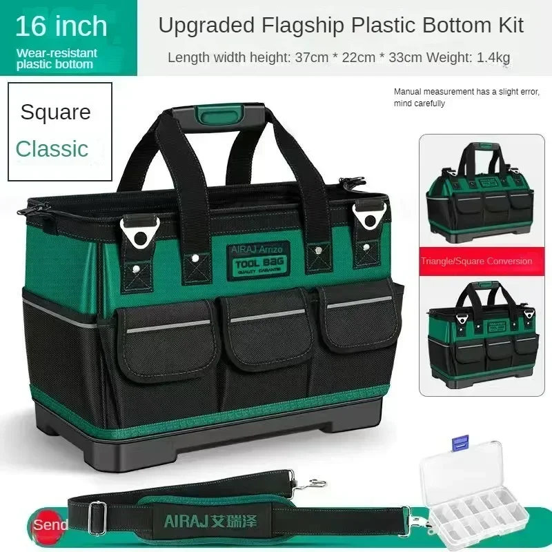 Upgrade 23inch Heighten large capacity Tool Bag Thickened 1680D Oxford Waterproofed Wear-Resistant Electrician Storage Toolkit