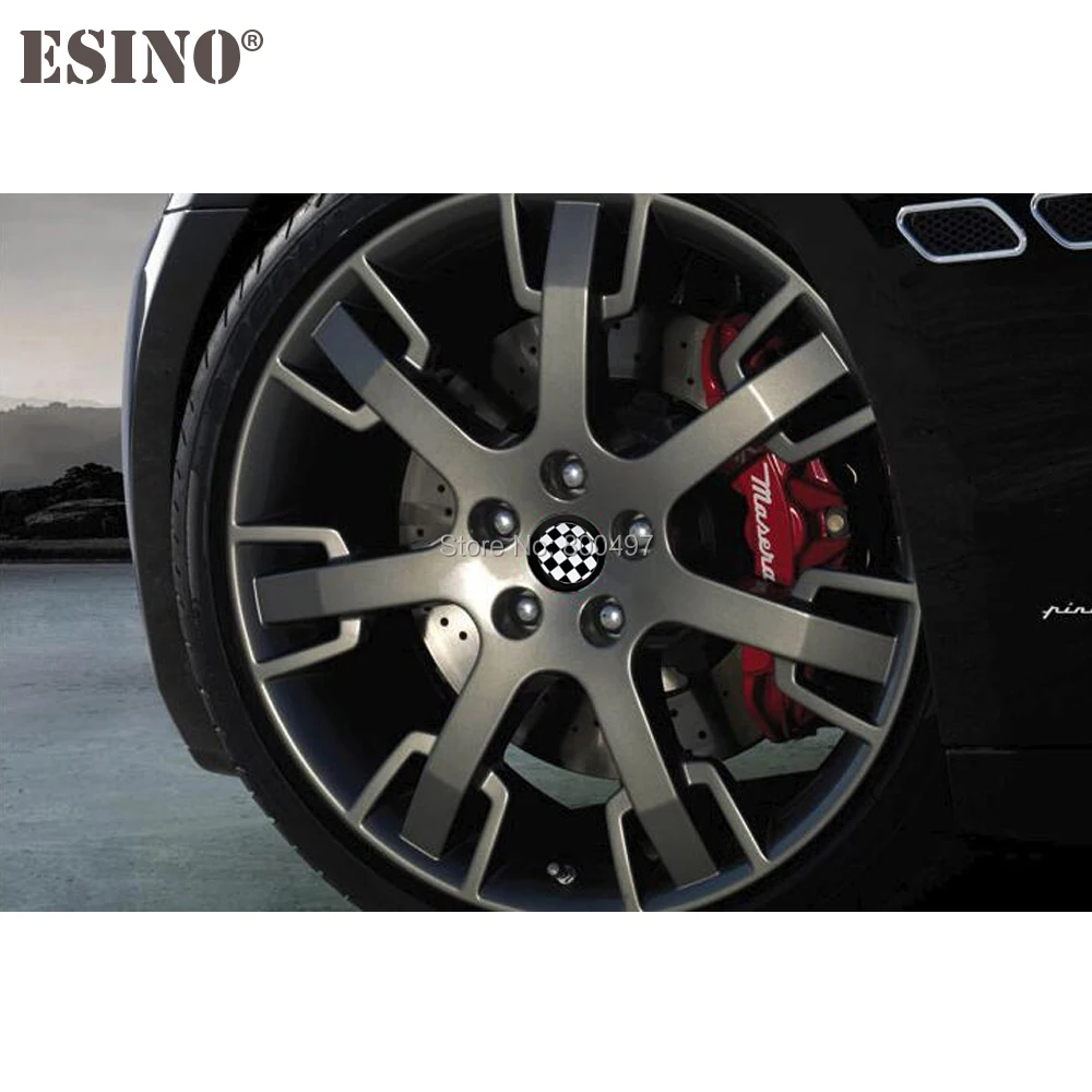 4 x Car Styling F1 Racing Flag 3D Metal Chrome Aluminium Alloy Wheel Center Cap Stickers Wheel Hub Cap Decals 3D Emblems Badges view 6