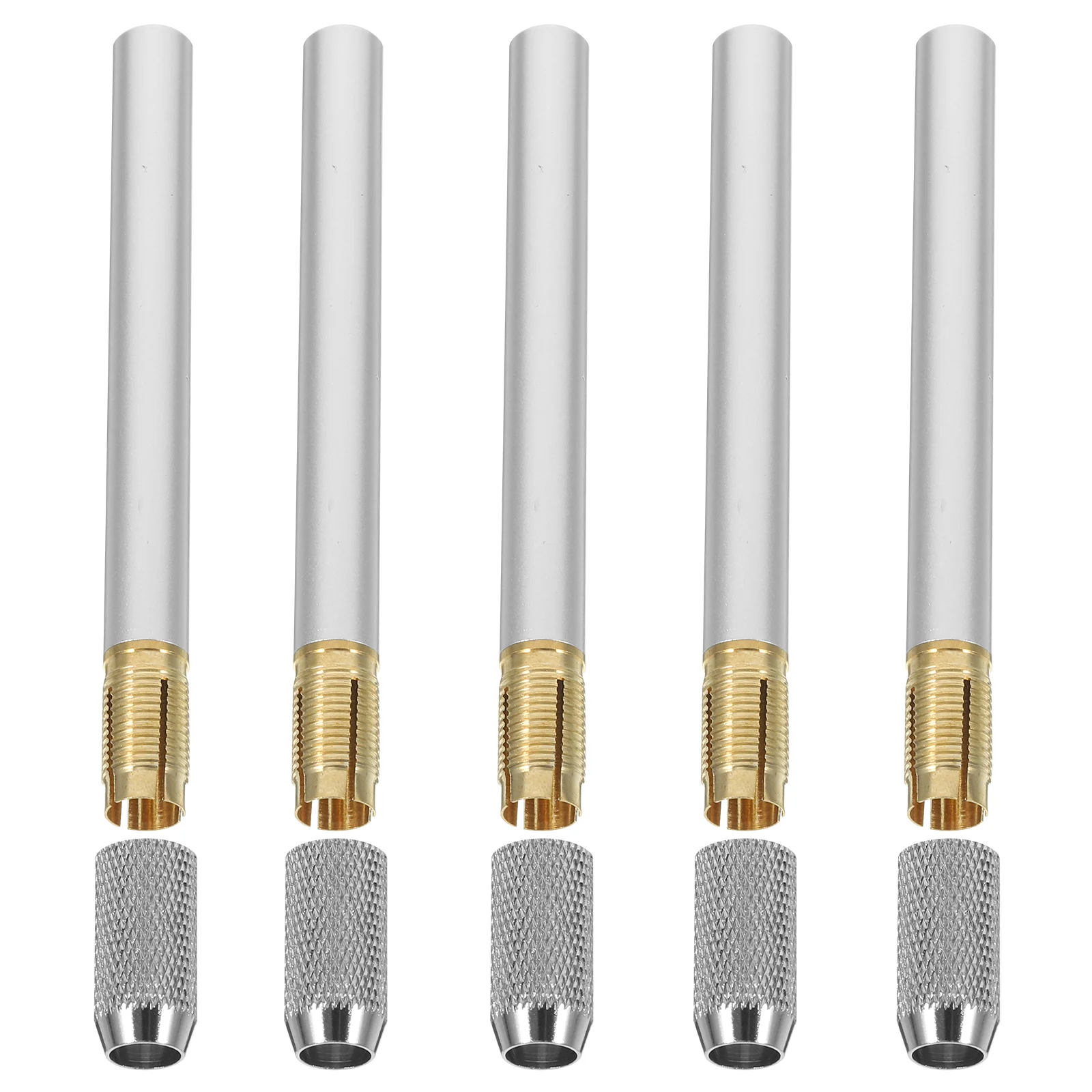 

5 Pcs Metal Pencil Extender Lead Pencils Colored Stainless Steel Crayon Extension Holder
