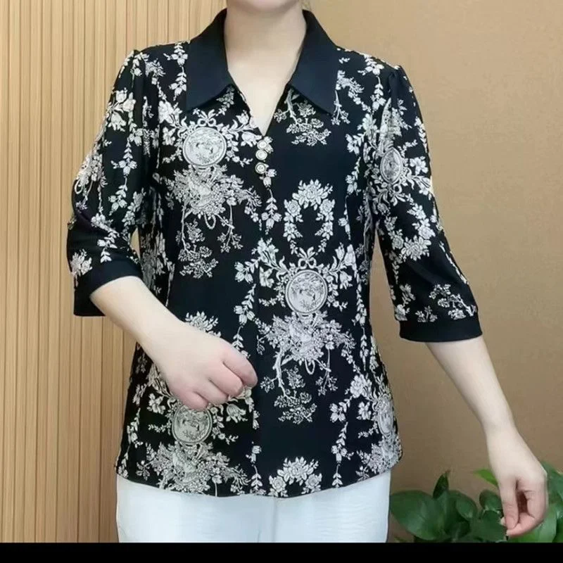 Temperament Versatile Leisure Commuting Intellectual Appear Thin Fashion Turn-down Collar Creative Shirts for Women Summer 2024