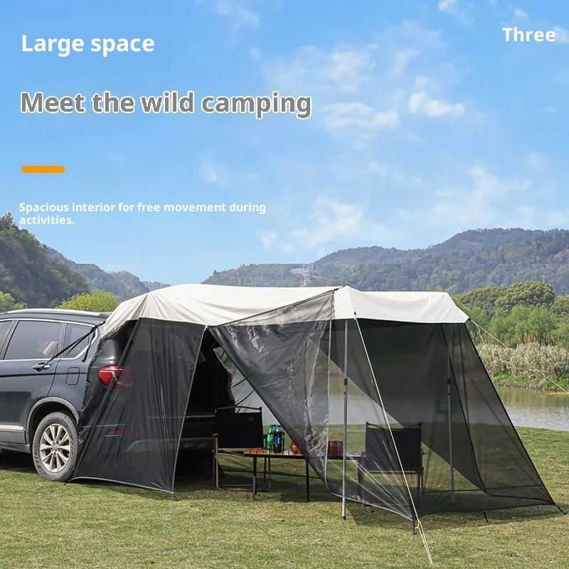 Waterproof SUV RV Tent for Car Side Canopy Awning with Mosquito Net-Four-Season Nylon 2000-3000mm One Bedroom Outdoor Use