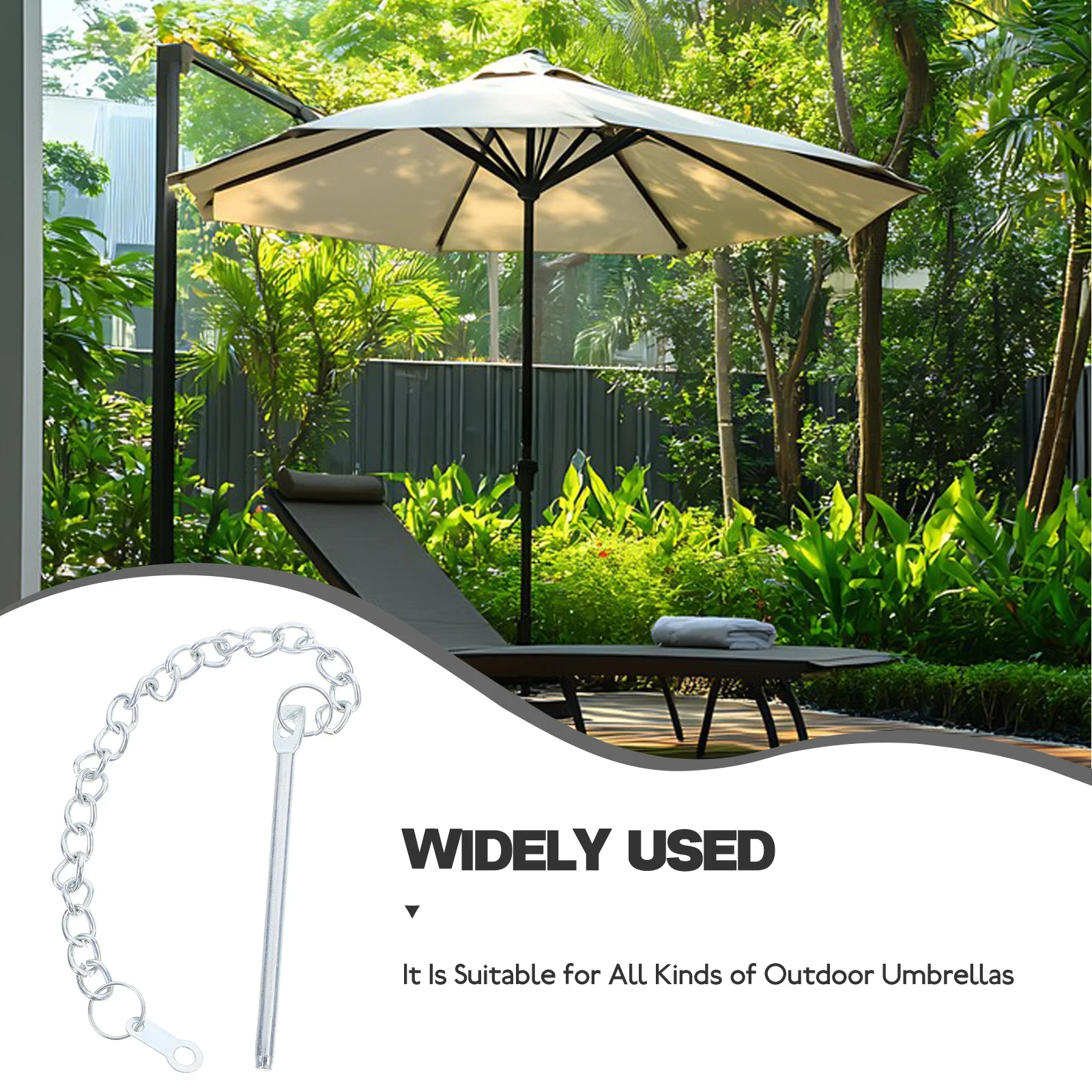 

2pcs Patio Umbrella Pin Chain Metal Fixing Accessories Replacement Garden Parasols Parts For Outdoor Patio Easy To Install