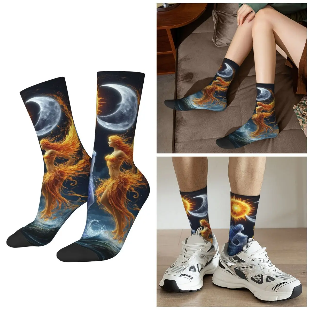 

Всесезонные носки с гаданием и созвездием, загадочные носки с солнцем и луной, носки для экипажа, супер мягкие чулки для мужчин и женщин, рождественские подарки