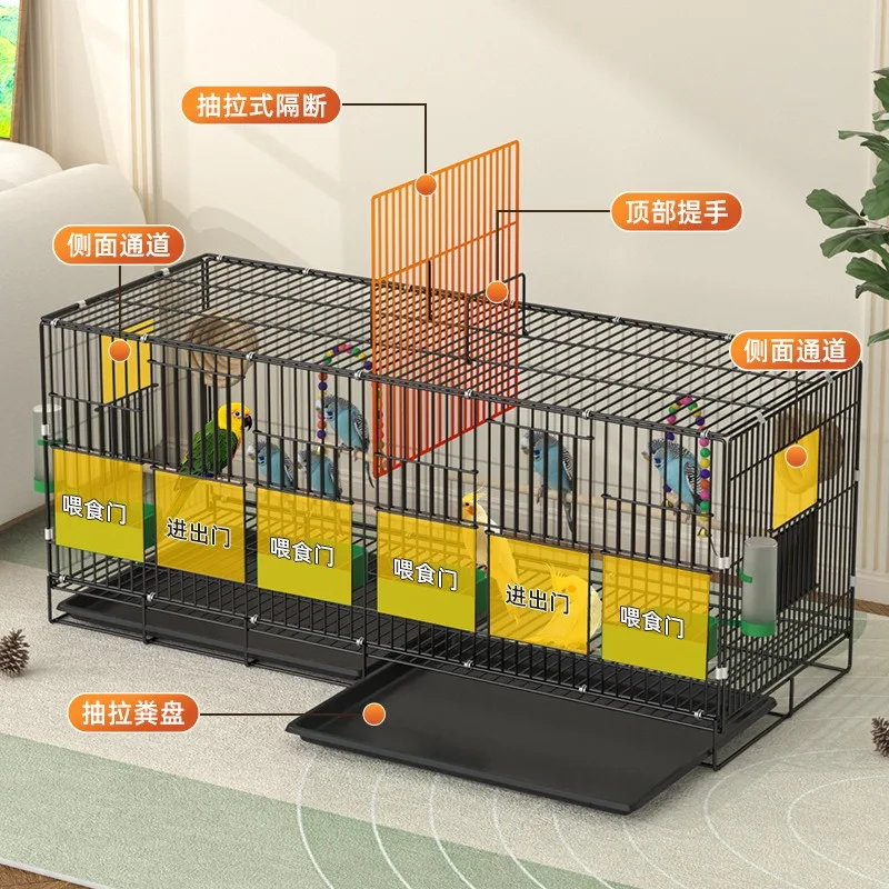 Indoor Bird Cage with Partition Villa Stacking Breeding Nest for Small Parrots Car Cage Encryption Design Home Pet Birdcage