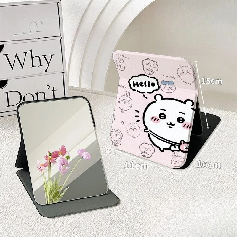 Hot Chiikawa Folding Makeup Mirror High Definition Portable Shockproof Wear Resistant Compact for Handbag Purse Travel Cute 2026