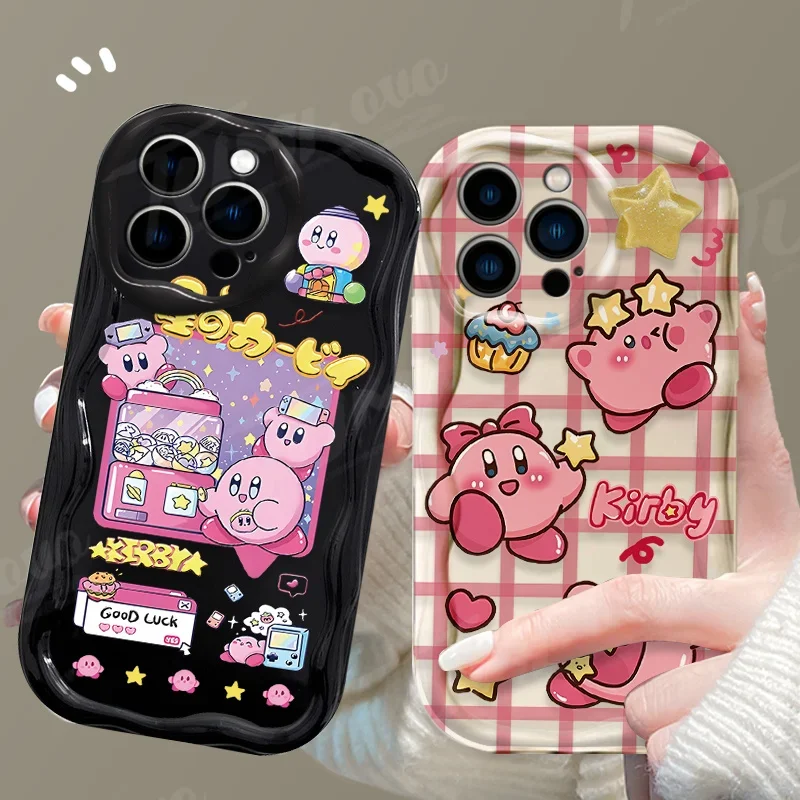 Cartoon Stars K-Kirby Wave Phone Case For iPhone 15 14 13 12 11 Pro Max X XR XS 8 7 6 6S Plus SE 2020 Clear Soft Silicone Cover