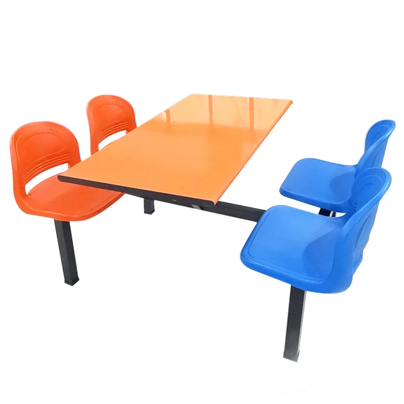 

dining table and chairs, hotel snack bar student four-person rectangular blow molding dining table and chairs