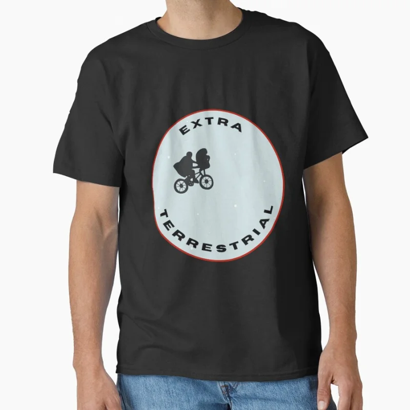 Moon E.T. The Extra Terrestrial (1028) Movie Vintage Sic-Fi gift t shirt Retro Cartoon Alien Graphic clothes All size Tops
