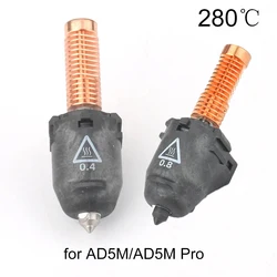 For Flashforge Adventurer 5M Series AD5M Pro Nozzle Kit 0.25mm/0.4mm/0.6mm/0.8mm-280℃ High-Speed Quick-Detachable Nozzle Parts