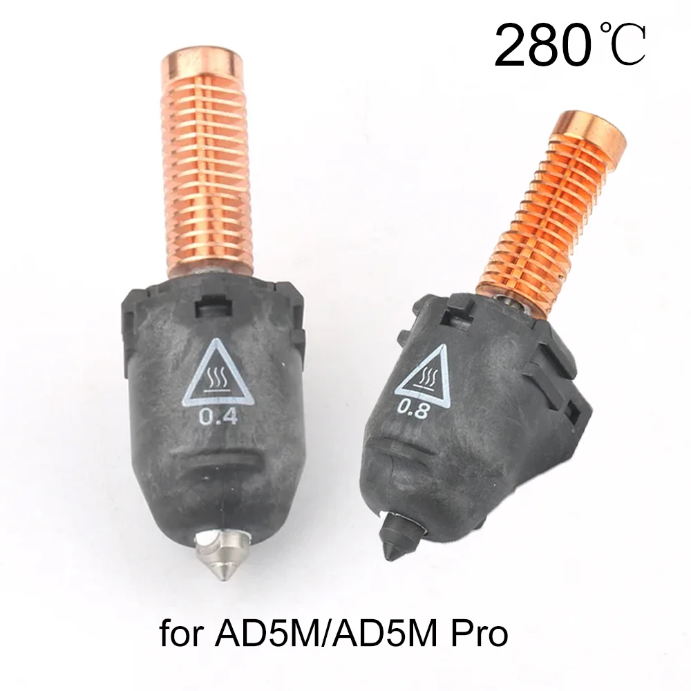 Zestaw dysz Flashforge Adventurer serii 5M AD5M Pro 0,25 mm/0,4 mm/0,6 mm/0,8 mm-280 ℃   Szybkie, odłączane części dysz