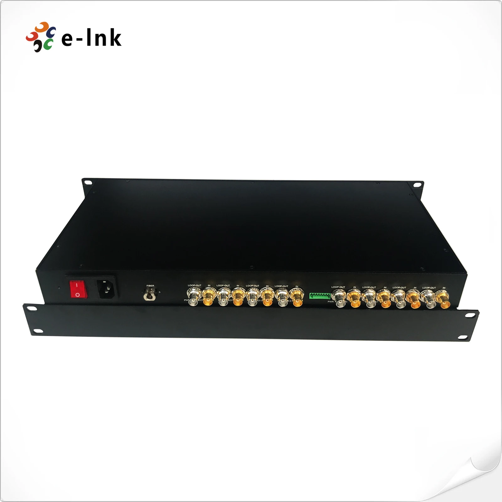 19 "1U 8Ch 3G-SDI Fiber Extender 1080P Sdi Video Fiber Converter Met Loop-Out, RS485 Reverse Data/Forward Audio Optioneel