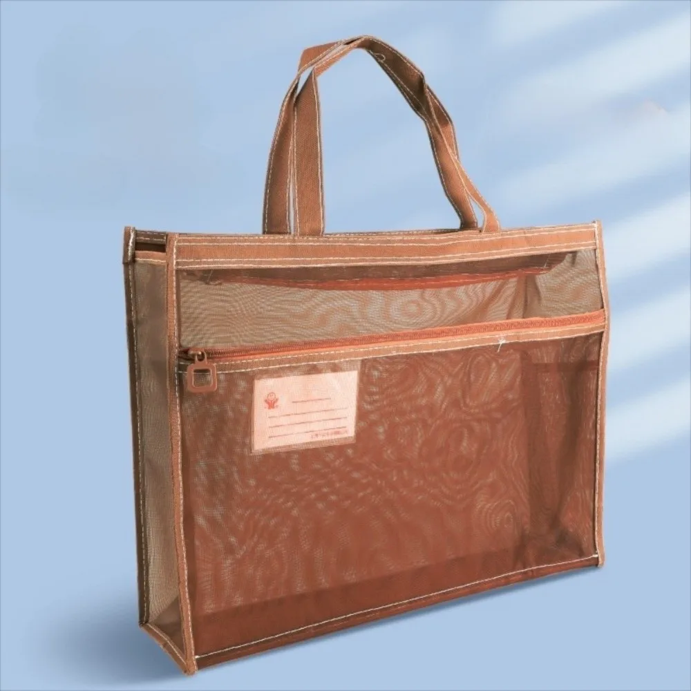 Bolsa duradera A3 con cremallera, bolsa de lona de gran capacidad para documentos y libros, archivador de pintura de malla impermeable, bolsa de almacenamiento de ilustraciones