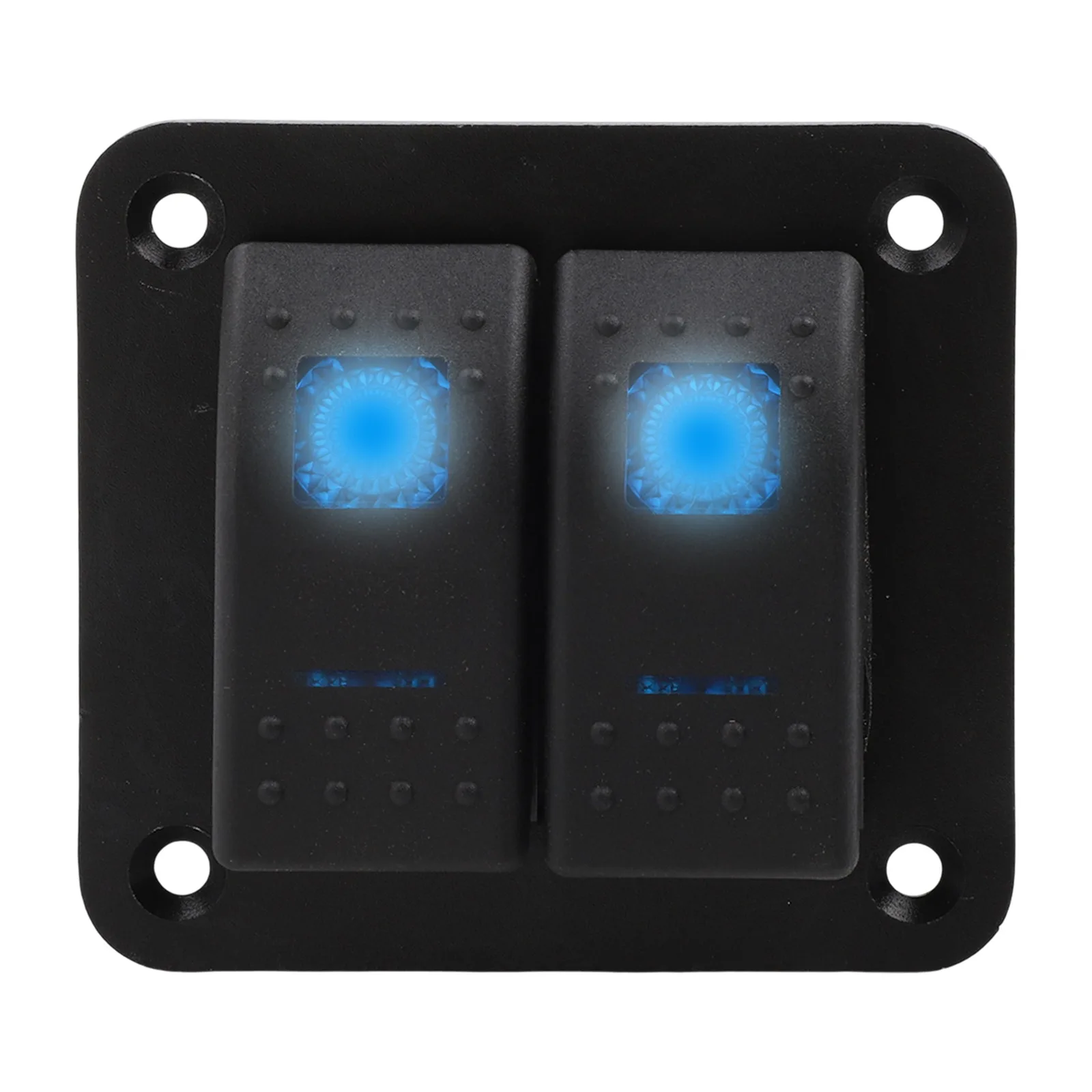 Waterproof Rocker Switch Panel featuring Blue LED Illumination Compatible with 12V/24V DC Systems Reliable ON/OFF Operation