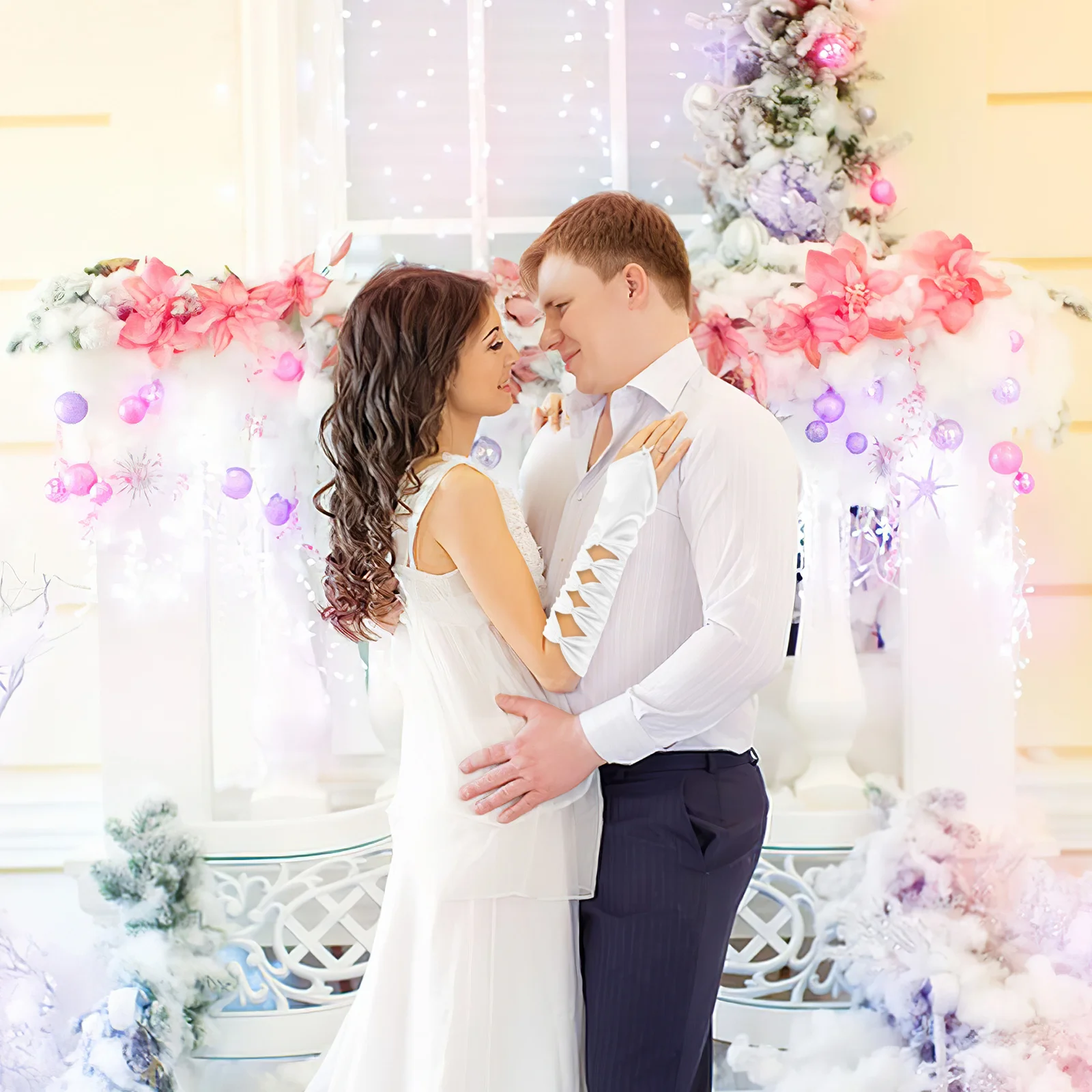 

1 Pair White Hollow Fingerless Wedding Gloves Beaded Embroidery Mid Length Bridal Sleeves For Women High Elasticity Formal Party