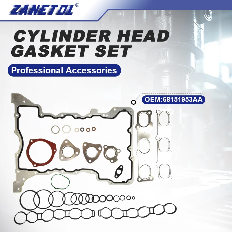 

ZANETOL Cylinder Head Gasket Set for Jeep Grand Cherokee 3.0L 2014~2019 for Ram 1500 Classic 3.0L V6 2019 68151953AA 68211174AA