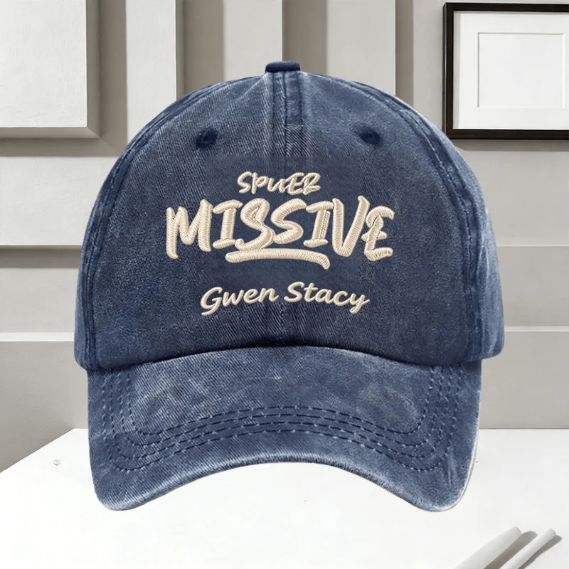 Men Cap Gwen Stacy Embroidery Vintage Washed Baseball Cap Un