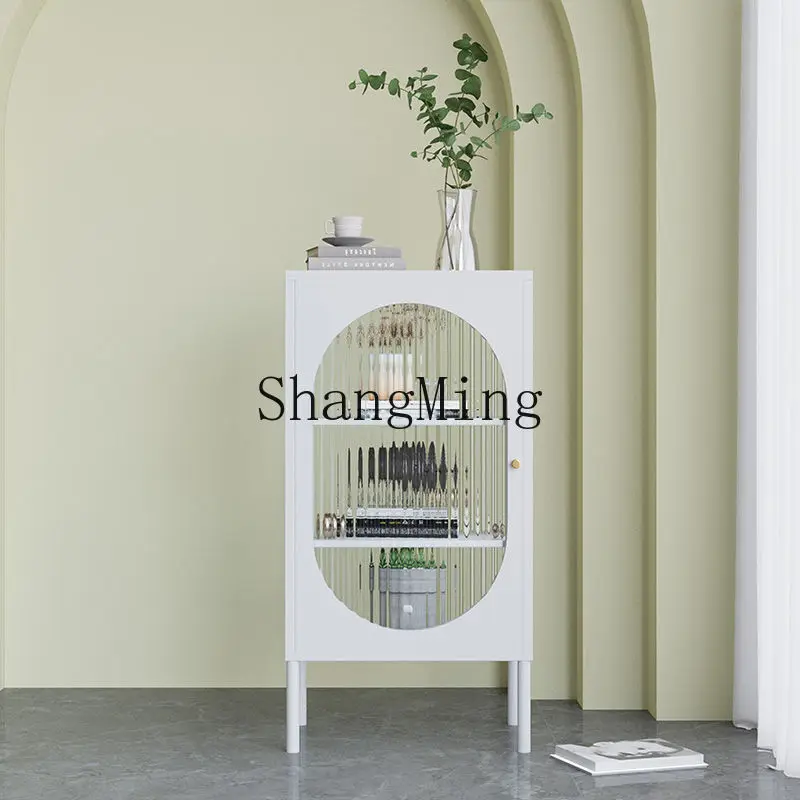 

CL Iron Art Sideboard Cabinet Light Luxury Changhong Glass Wine Cabinet Small Tea Water Kitchen Metal Bowl Storage Cabinet