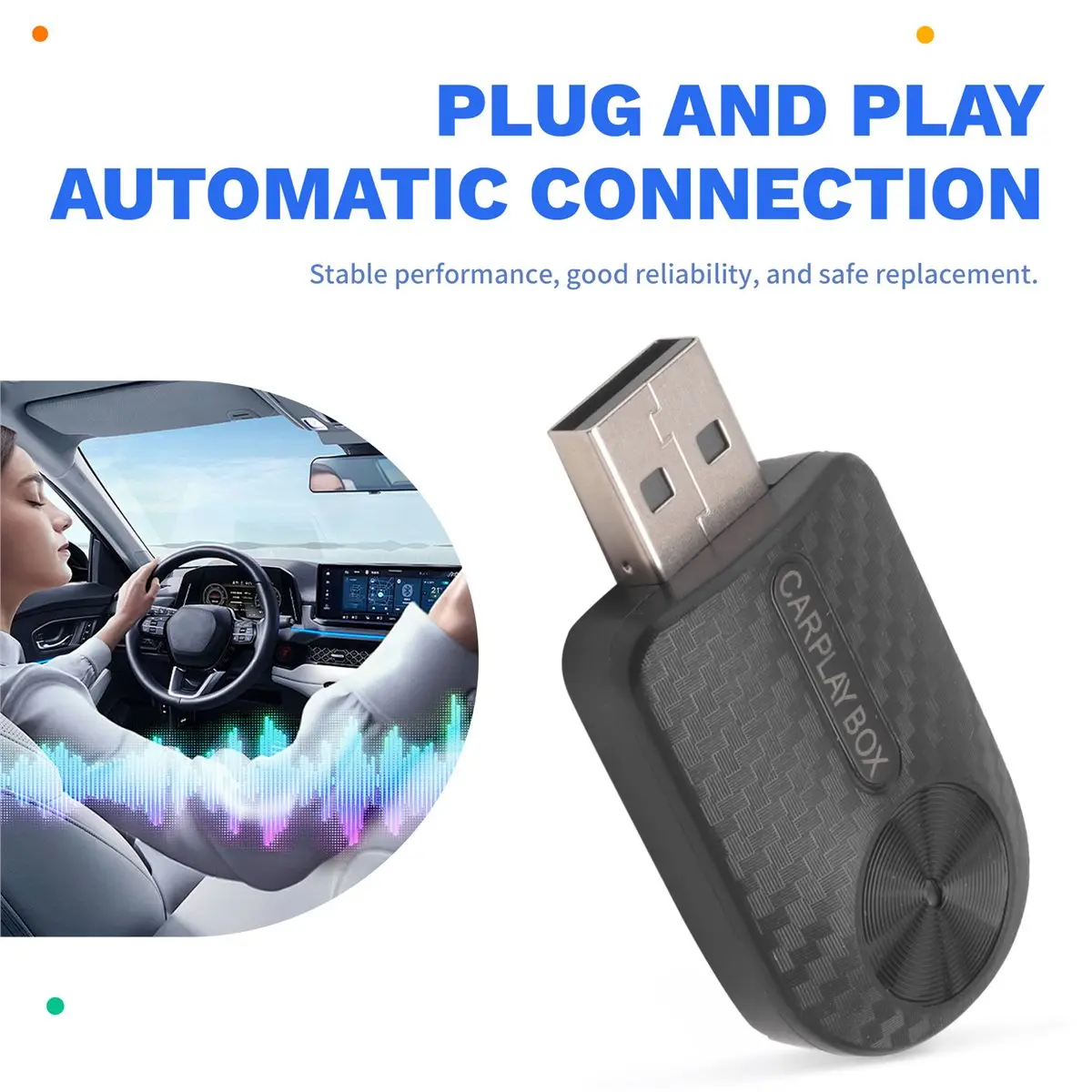 DT81 Wireless CarPlay Adapter- Android Auto Wireless Adapter, 5.8GHz Wi-Fi Plug & Play,Mini and Stable IOS 10+/Android 10+