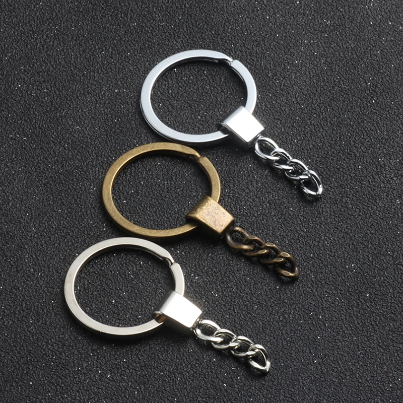 10/50/100pcs Key Chain Key Rings Long Round Split Keychain Keyrings DIY For Jewelry Making Keychain Accessories Wholesale