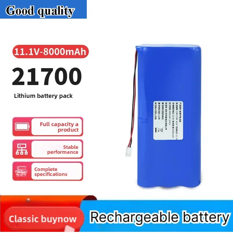 21700 Lithium Battery Pack 11.1V 8000mAh for Lighting Balance Car Power Tool Rechargeable Li-ion Battery