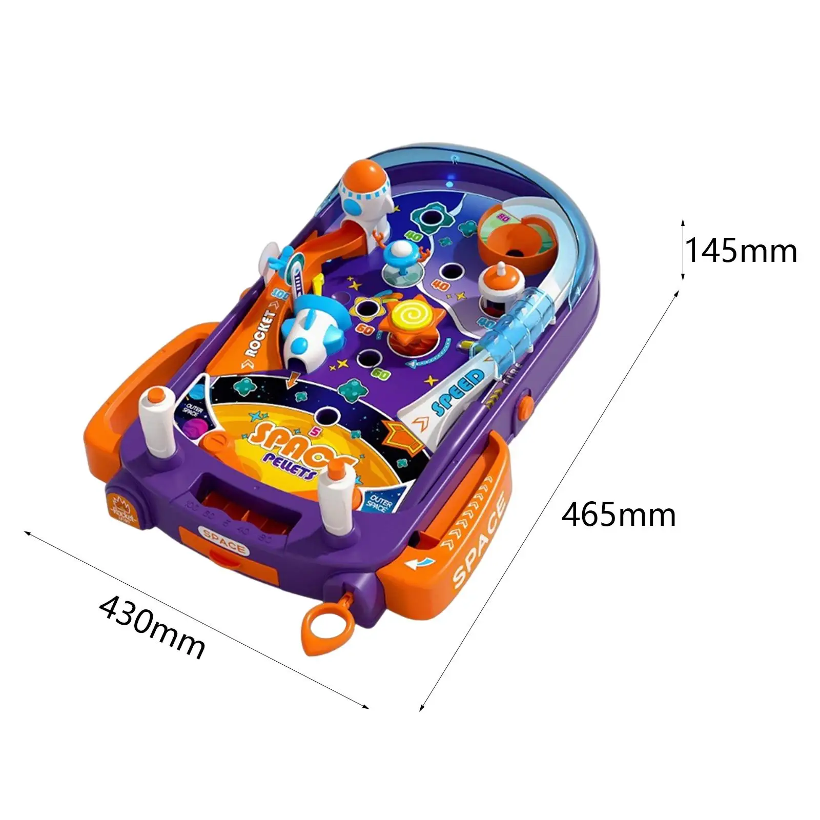 Space Rocket Pinball Machine Toy for Children Montessori Educational Game Interactive Desktop Tabletop Play Set for Kids