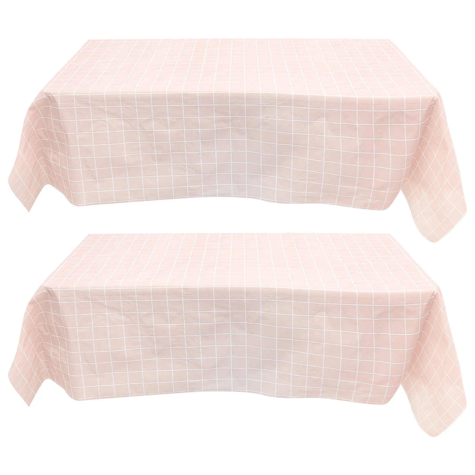 

2 Pcs Waterproof Tablecloth PEVA Material Picnic Bench Plaid Rectangle Dust Proof Travel Foldable Easy Clean Long Use Table