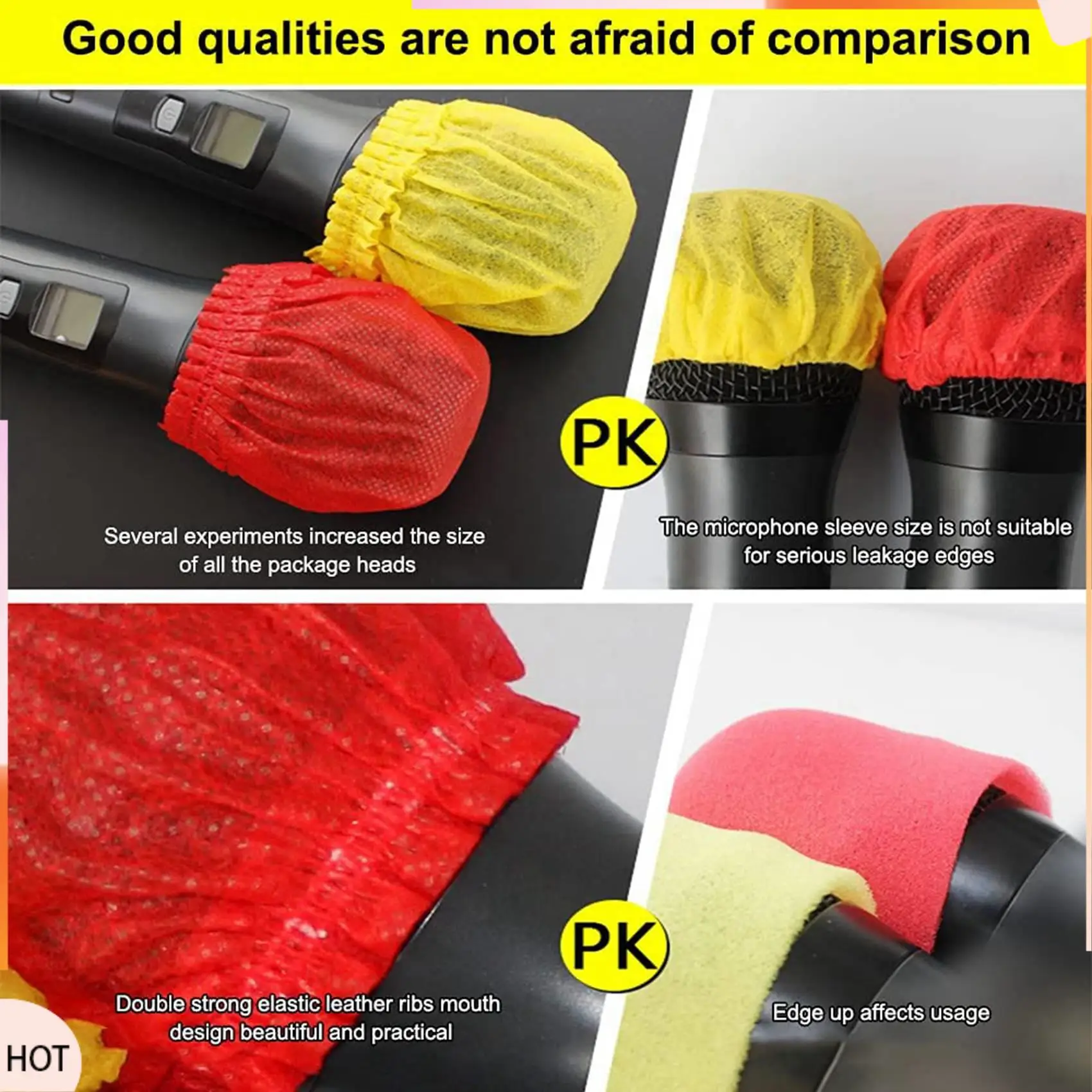 

News 400Pcs Disposable Microphone Cover,Handheld Microphone Windscreen For KTV Recording Studio Karaoke(Mixed Colors)