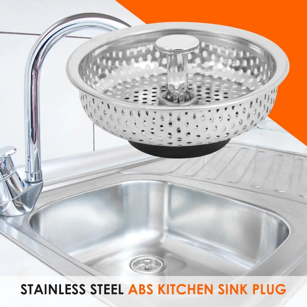 

Stainless Steel Sink Drain Strainer Anti-Clogging Sink Stopper Plug Sink Food Catcher Basket for Intercept Hair Food