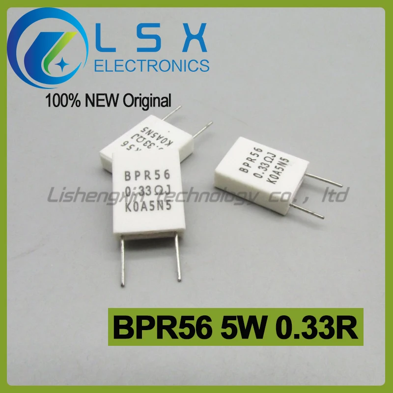 10pcs-bpr56-5w-033r-330mr-5-resistor-ceramico-nao-indutivo-resistor-de-cimento-novo-e-original