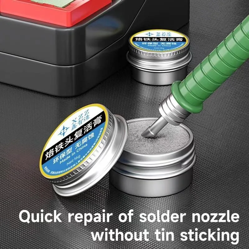 XZZ soldering iron tip repair paste removes black layer, removes oxidation, repairs, cleans and maintains soldering iron tip
