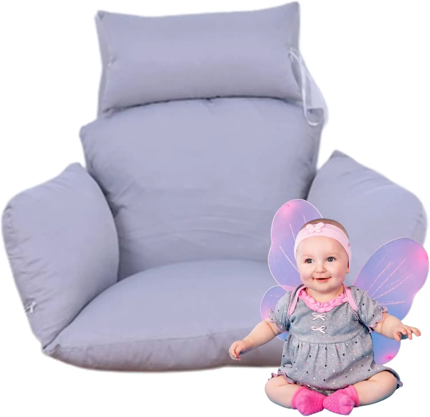 Almohadillas para sillas colgantes de mimbre con forma de huevo, colchón colgante, cesta, columpio, adecuadas para terraza y respaldo de interior y exterior