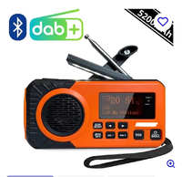 DAB/DAB+/FM Digital Radio with 5000mAh power bank Solar Emergency SOS Radio with  hand crank recharge  lamp and Torch for camp