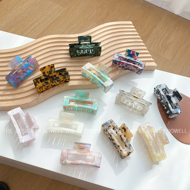 

Korean custom retro tortoise shell hair clamps cellulose acetate large claw clips for women thick hair