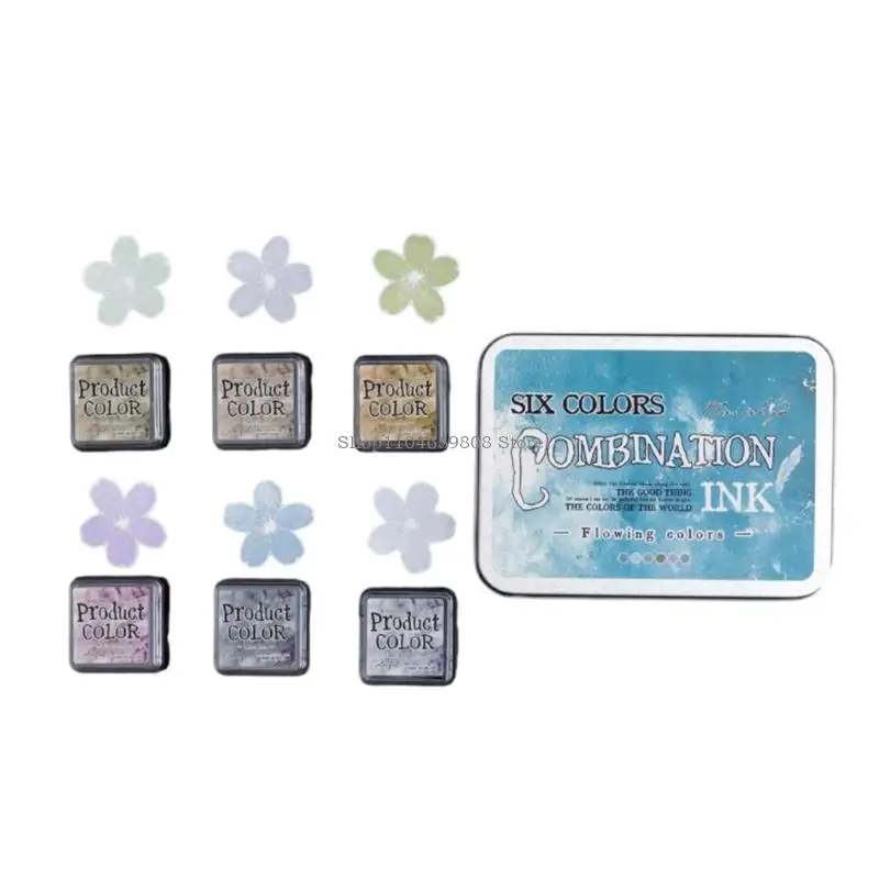 

6 ПК, набор чернил, набор плавных цветов Комбинированные школьные принадлежности Inkpad