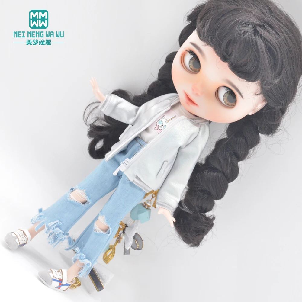 28-30cm Blyth Azone OB23 OB24 Doll Clothes accessories Fashion Shiny jacket Gold, pink, blue, black