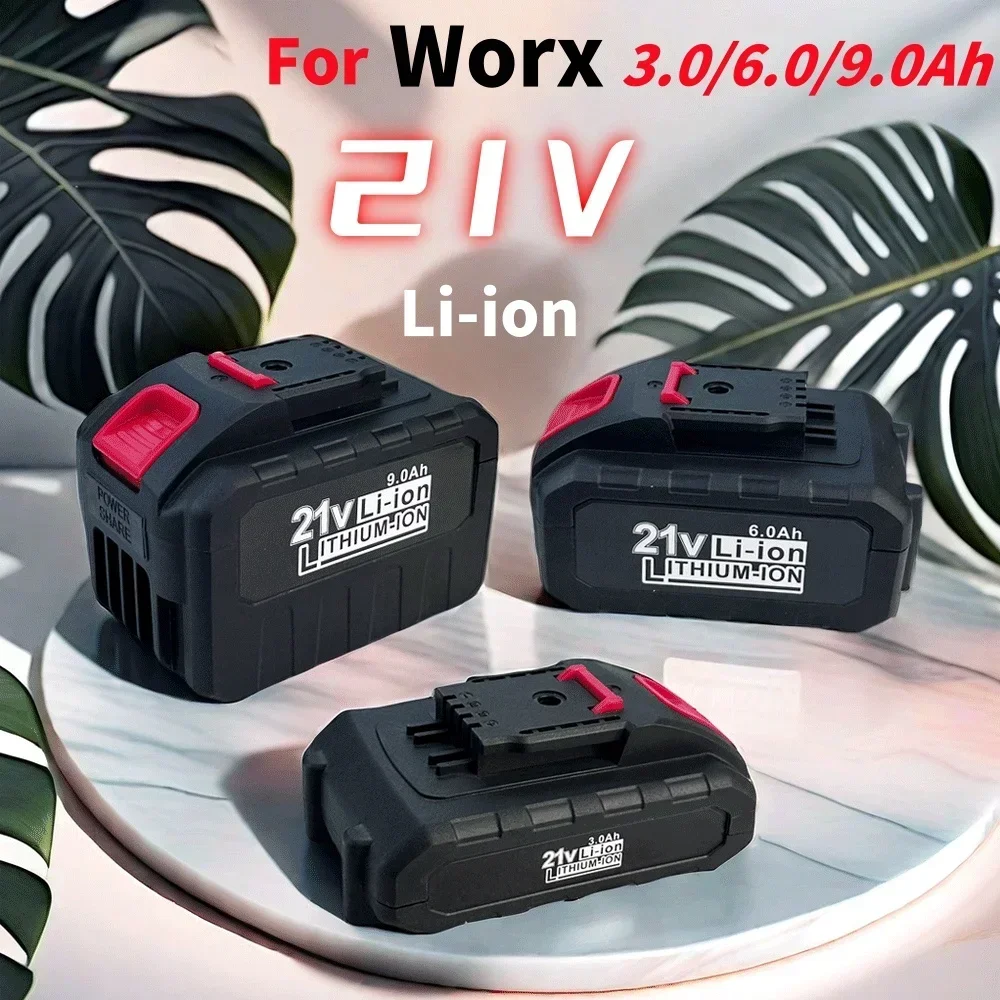 

21V 3.0/6.0/9.0Ah Cordless Rechargeable For Worx Battery Power Battery,Replace Impact Drill Battery Spare Battery for Power Tool