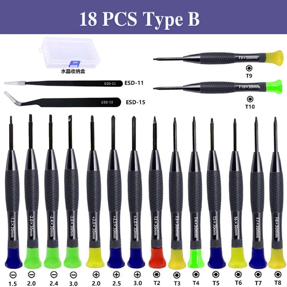 

18 шт./набор, магнитные прецизионные мини-отвертки