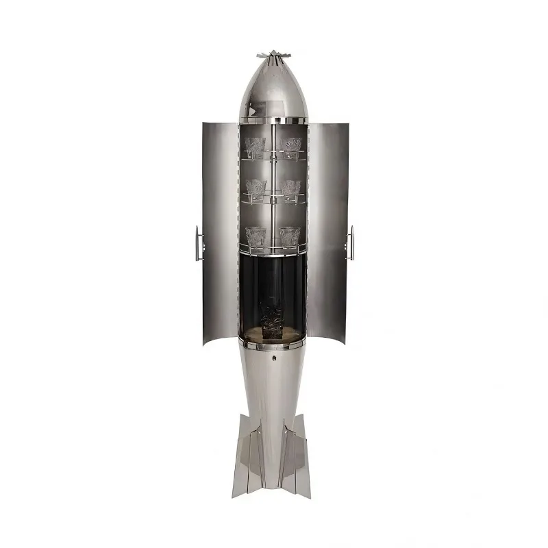 Italian stainless steel wine cabinet, rocket-shaped constant temperature red wine cigar cabinet, decorative cabinet