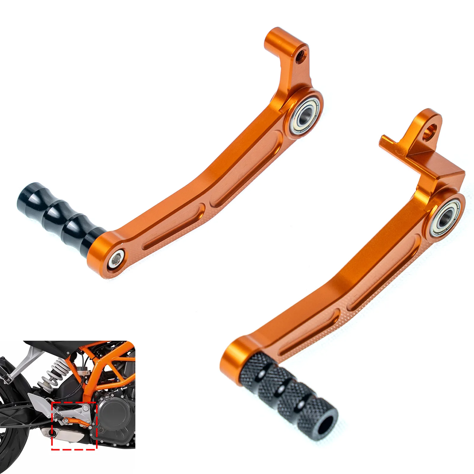 

Motorcycle Foot Brake Lever and Gear Shift Lever Orange Black CNC for ktm duke 125 200 390 rc125 rc200 rc390