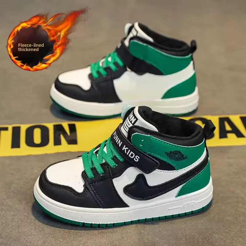 

Fashionable Fleece Lined High Top Children's Sports Shoes for Girls Winter Cotton Shoes Toddler Kids Casual Footwear Kids Shoes