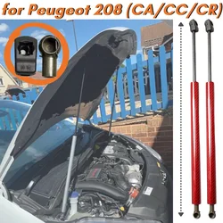 Qty(2) Hood Struts for Peugeot 208 (CA/CC/CR) MK1 2012-2019 Front Bonnet Carbon Fiber Gas Springs Lift Supports Shock Absorbers