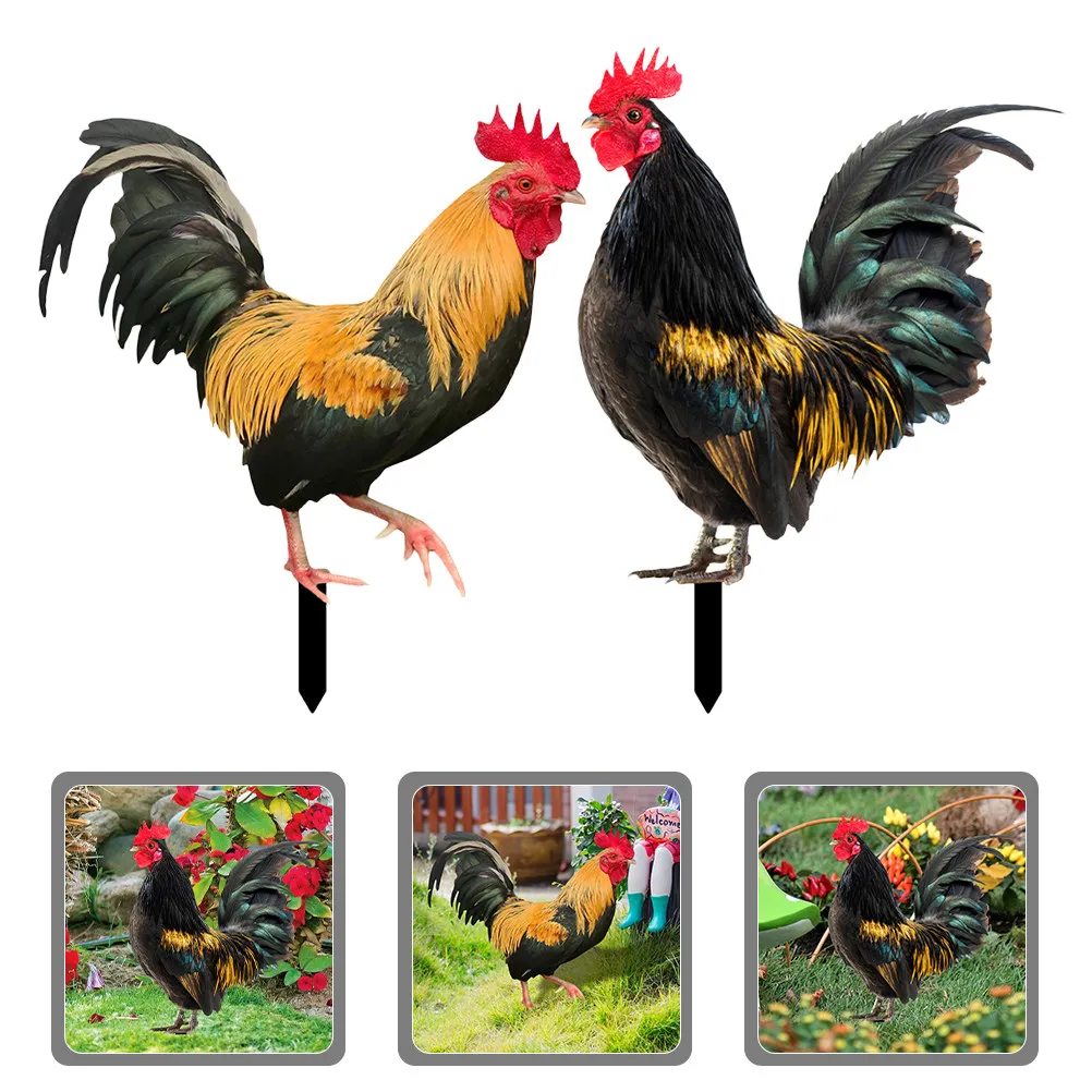 

1Set Adorable Chicken Shaped Garden Stake Acrylic Lawn Decor Yard Ornament for Outdoor Garden Decoration Backyard Chicken Sign