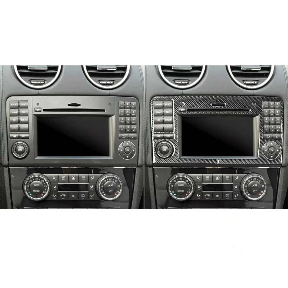 لمرسيدس بنز M-Class W164 2006-2011 وحدة التحكم المركزية لوحة الملاحة غطاء إطاري الكسوة في ملحقات ألياف الكربون