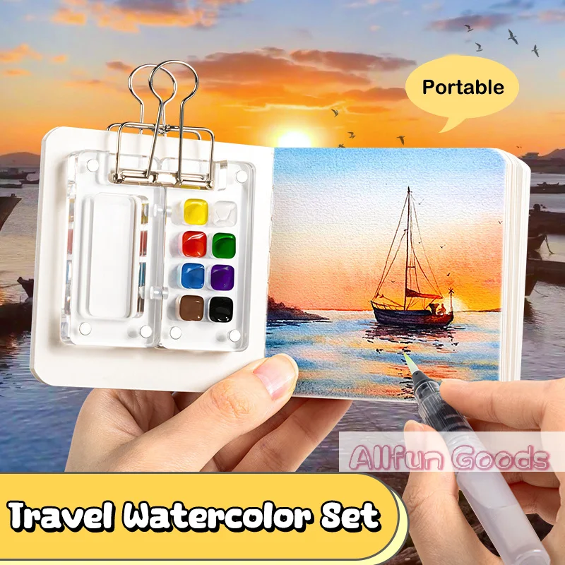 Travel Watercolour Paint Palette Set Mini Pocket Artist Watercolor Paint Palette Travel Sets For Painters Artists Students