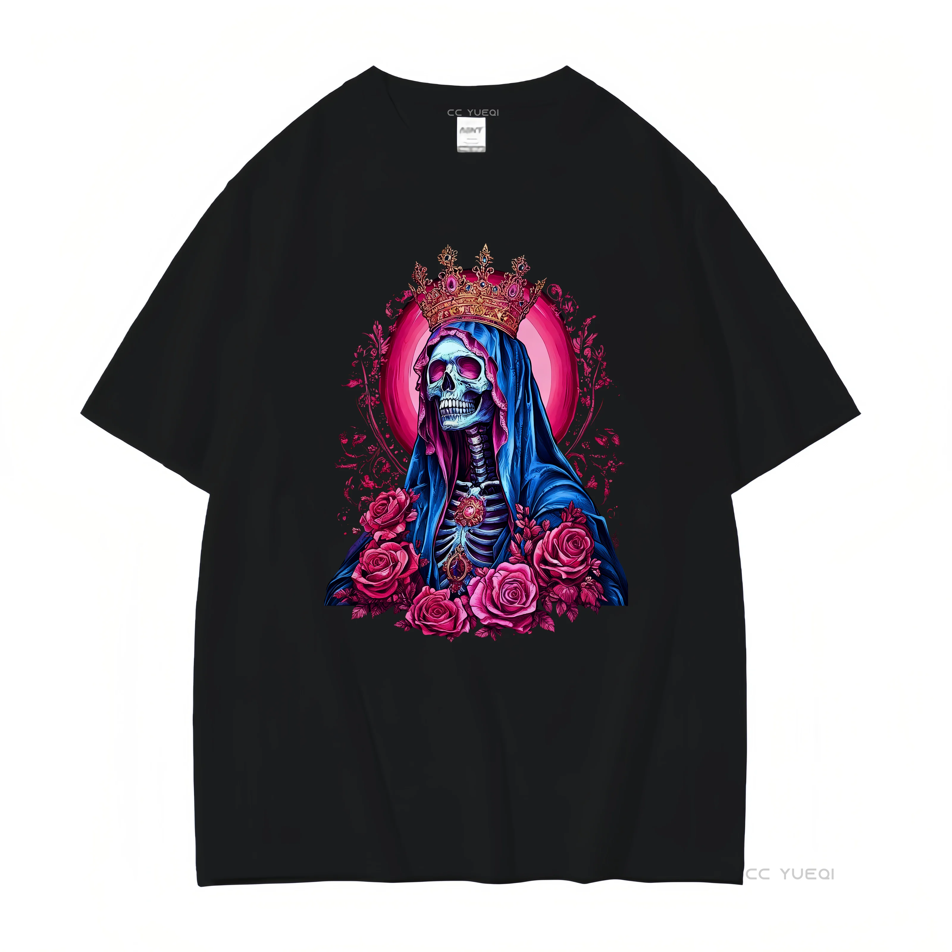 Santa Muerte T Shirt Dio De Los Muertes Holy Death Dark and Mystical Symbol of Strength Day The Dead vintage Washed