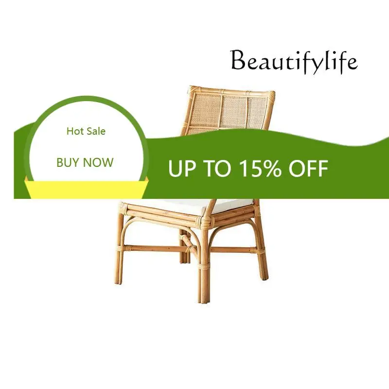 

Новое кресло из натурального ротанга для отдыха, для чайной комнаты B&B, в стиле ваби-саби, одиночное кресло с подлокотниками, в скандинавском и японском стиле, ротанг X