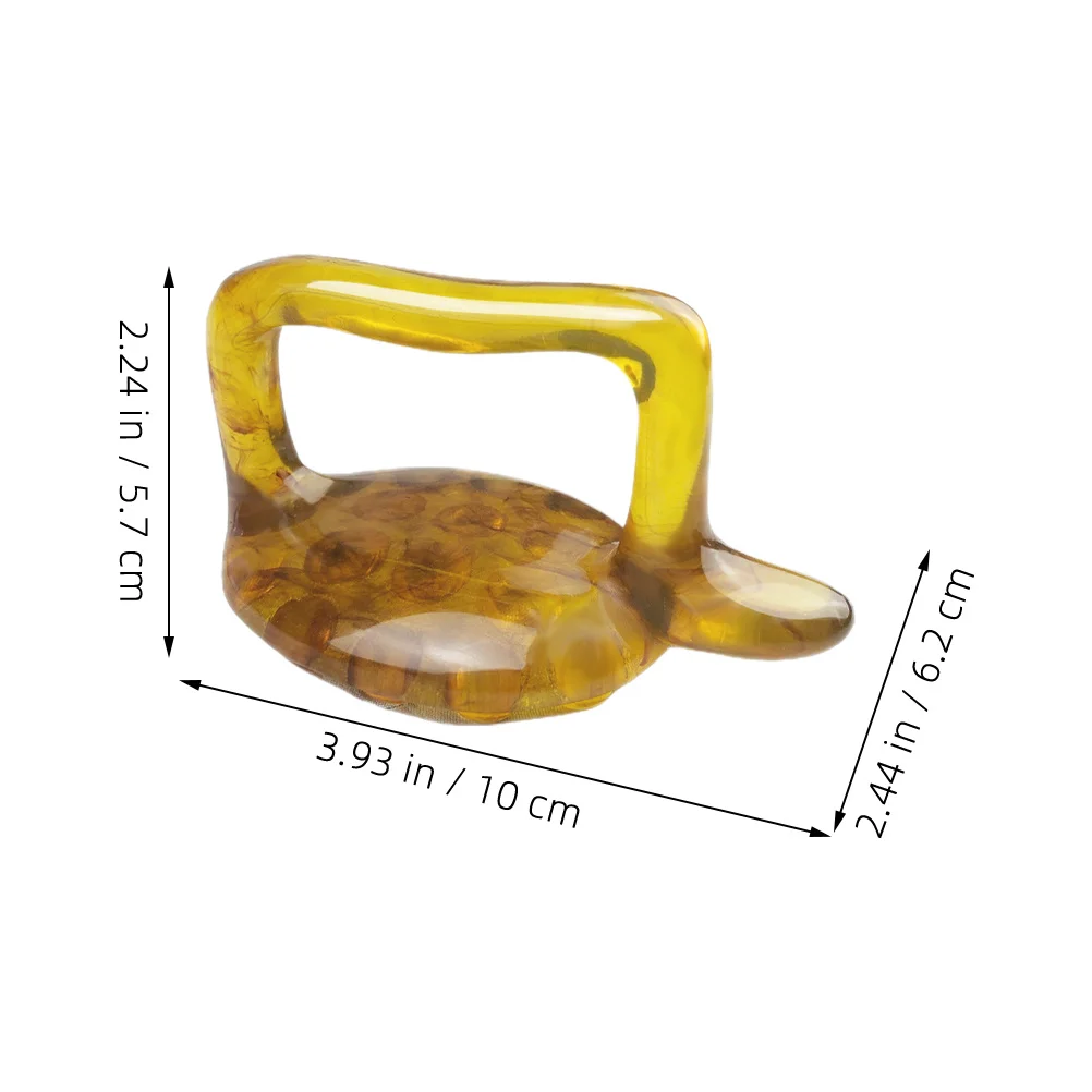 Tabla Gua Sha de masaje de resina marrón, herramienta de relajación muscular, mango ergonómico de tamaño cómodo, herramienta raspadora para pies, cuello y hombros