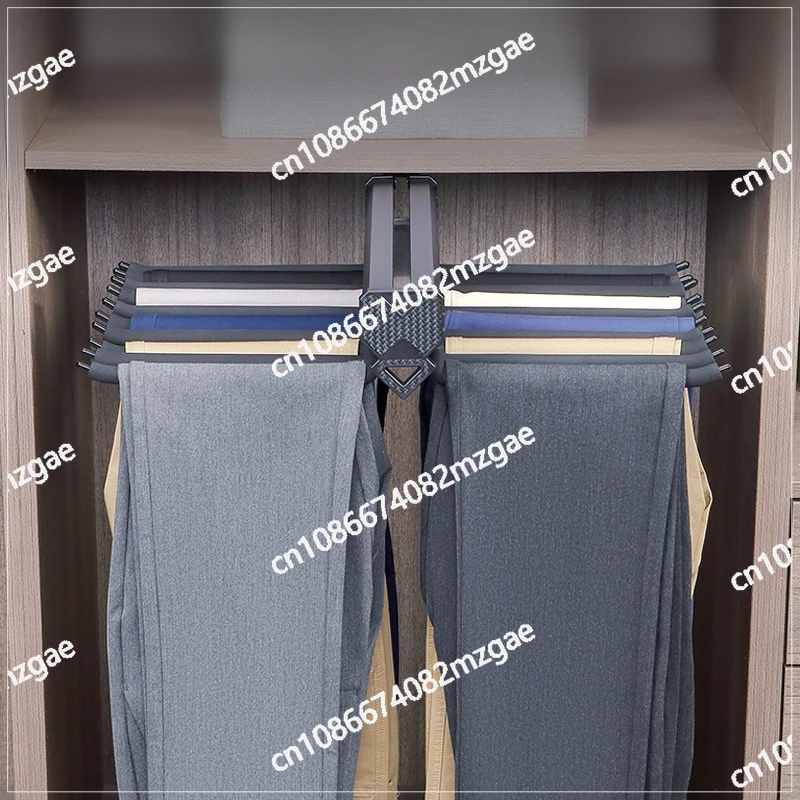 Aluminum alloy minimalist trouser rack multifunctional extensible wardrobe,pull-out top-mounted trouser rack hardware accessorie