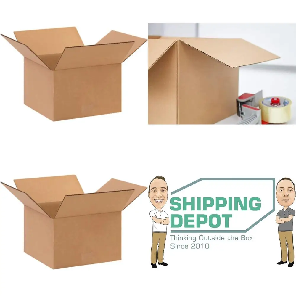

50 Pack 10x10x6 Corrugated Cardboard Boxes for Shipping, Packing, and Moving