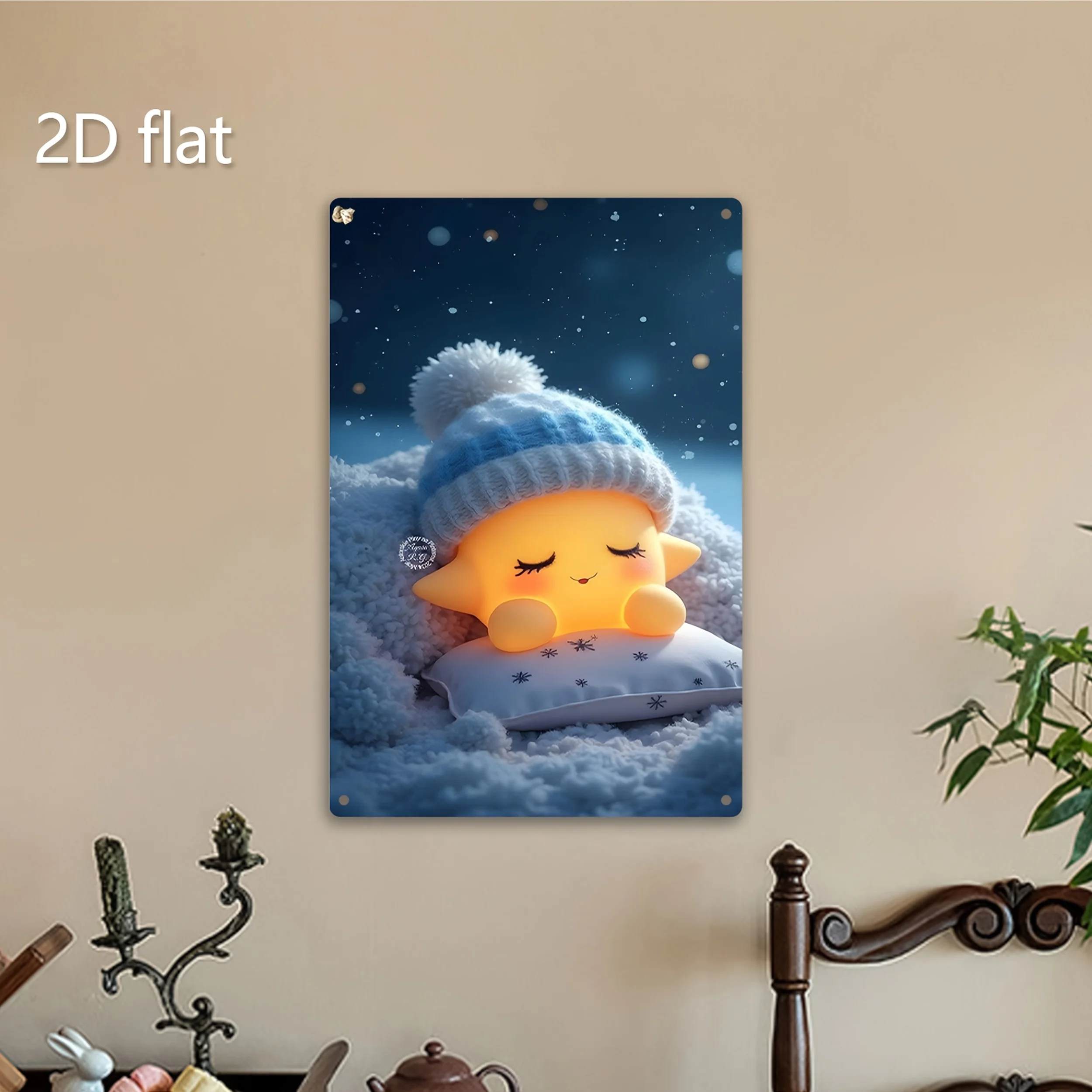 مسطح ثنائي الأبعاد، قطعة واحدة، مسطح ثنائي الأبعاد، صورة صفيح، نجمة لطيفة، ديكور معلق على الحائط، محفور مسبقًا، فن حديدي مقاوم للطقس، غرفة ديسمبر